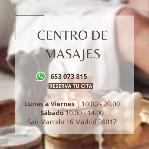 Masajista deportivo en Madrid. Abierto hasta las 20h